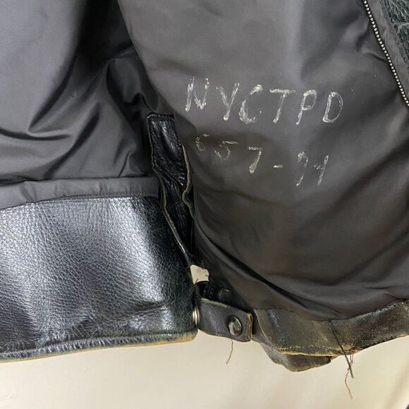 Vintage 70s Harley Davidson NY Police Department Leather Jacket Large Heavy - Picture 13 of 15